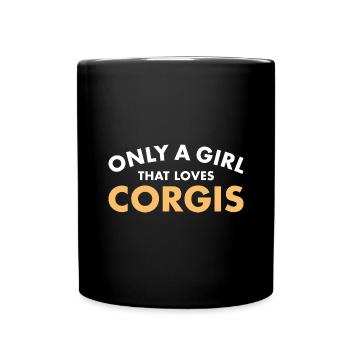 Chien seulement une fille qui aime Corgi - Mug uni - noir - Devant