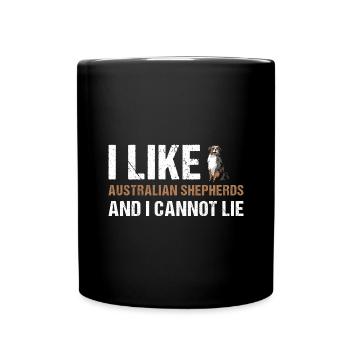 Dog I Like Aussie And I Cannot Lie - Full Colour Mug - black - Front