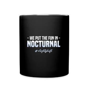 Nachtschicht - Tasse einfarbig - Schwarz - Vorne