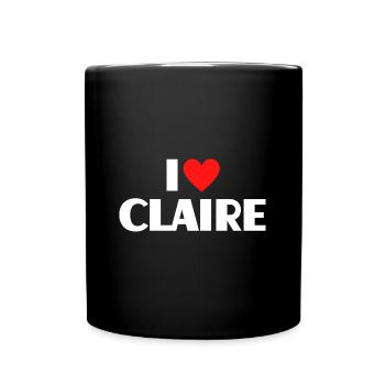 J’aime Claire Red Heart Love Fan Gift - Mug uni - noir - Devant
