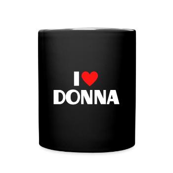 I Love Donna Red Heart Love Fan Gift - Full Colour Mug - black - Front
