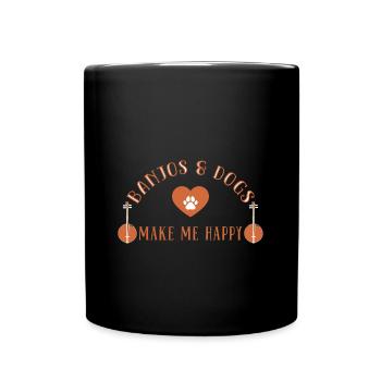 Banjo play banjo player music instrument - Full Colour Mug - black - Front