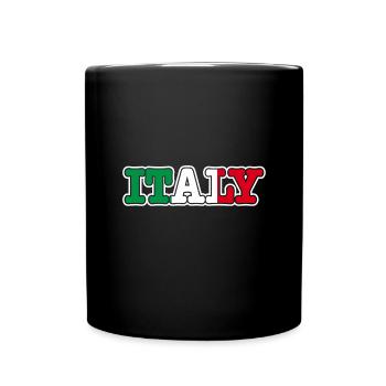 Italien Fahne Trikot Fußball Flagge Fussball Sport - Tasse einfarbig - Schwarz - Vorne
