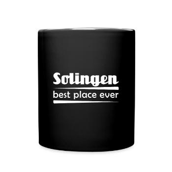Solingen - Stadt best place ever - Tasse einfarbig - Schwarz - Vorne