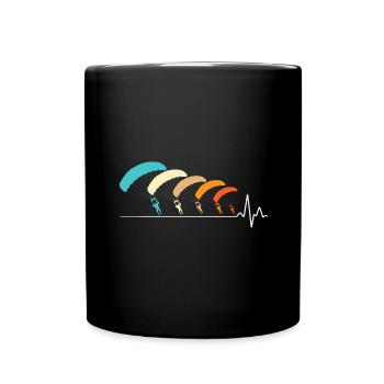 Skydiving Parachutists Parachute - Full Colour Mug - black - Front