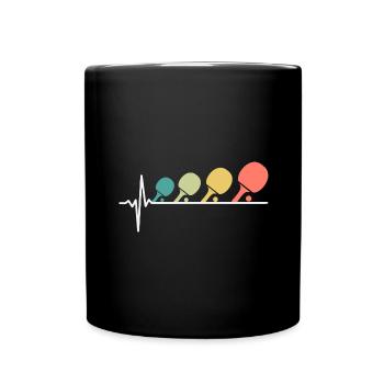 Battement de cœur de tennis de table - Mug uni - noir - Devant
