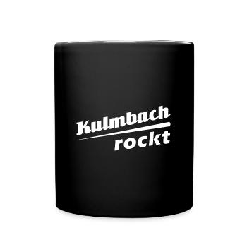 Kulmbach rockt - Textdesign mit Stadtnamen - Tasse einfarbig - Schwarz - Vorne
