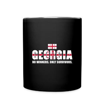 No Winners Only Survivors Rugby - Full Colour Mug - black - Front