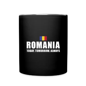 Romania Today Tomorrow Always Romania Rugby - Full Colour Mug - black - Front