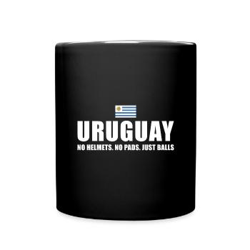 No Helmets No Pads Just Balls Uruguay Rugby - Tasse einfarbig - Schwarz - Vorne