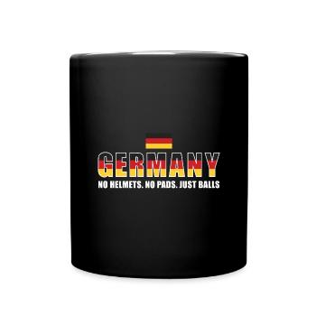 No Helmets No Pads Just Balls Germany Rugby - Tasse einfarbig - Schwarz - Vorne