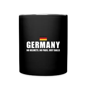 No Helmets No Pads Just Balls Germany Rugby - Tasse einfarbig - Schwarz - Vorne
