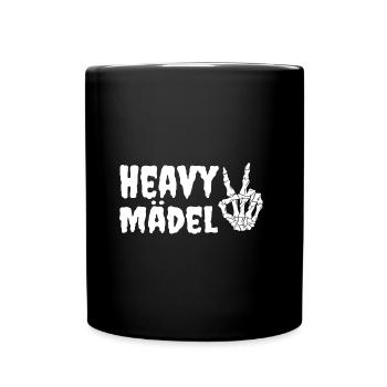 Heavy Mädel Heavy Mädl Heavy Metal Metalfan Rocker - Tasse einfarbig - Schwarz - Vorne