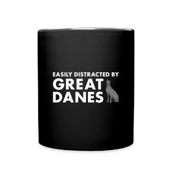 Facilement distrait par le dogue allemand - Mug uni - noir - Devant