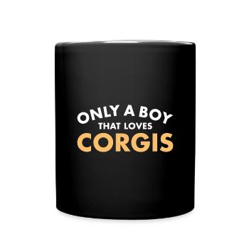 Chien seulement un garçon qui aime Corgi - Mug uni - noir - Devant