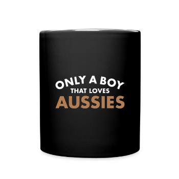 Chien seulement un garçon qui aime l’Aussie - Mug uni - noir - Devant
