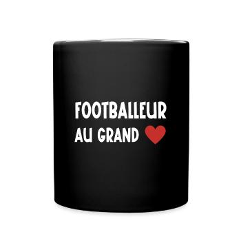 footballeur au grand cœur - Mug uni - noir - Devant