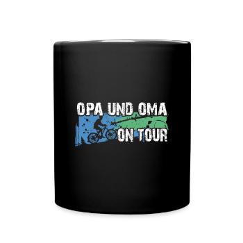 Opa und Oma auf Tour auf gemeinsamer Radtour - Tasse einfarbig - Schwarz - Vorne