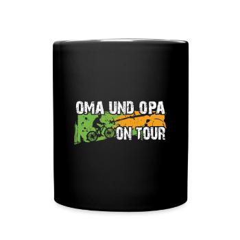 Oma und Opa auf Tour auf gemeinsamer Radtour - Tasse einfarbig - Schwarz - Vorne