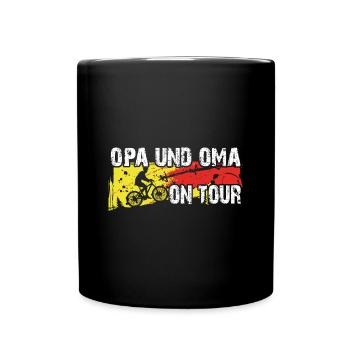 Opa und Oma auf Tour auf gemeinsamer Radtour - Tasse einfarbig - Schwarz - Vorne