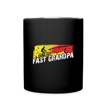 Grand-père rapide sur le vélo - Mug uni - noir - Devant