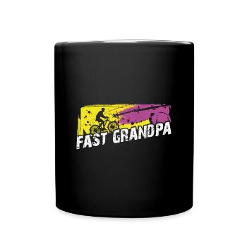 Grand-père rapide sur le vélo - Mug uni - noir - Devant