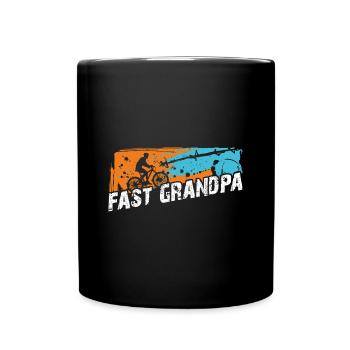Grand-père rapide sur le vélo - Mug uni - noir - Devant