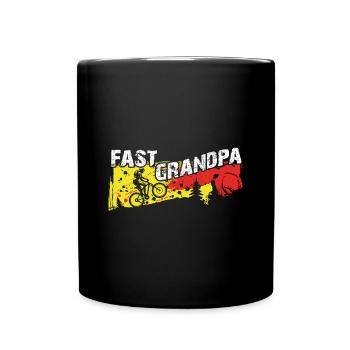 Grand-père rapide sur le vélo - Mug uni - noir - Devant