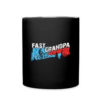 Grand-père rapide sur le vélo - Mug uni - noir - Devant
