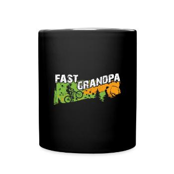 Grand-père rapide sur le vélo - Mug uni - noir - Devant