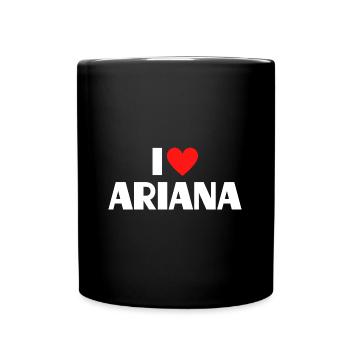 I love Ariana Rotes Herz Liebe Fan Geschenk - Tasse einfarbig - Schwarz - Vorne