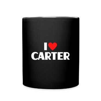 I love Carter Rotes Herz Liebe Fan Geschenk - Tasse einfarbig - Schwarz - Vorne