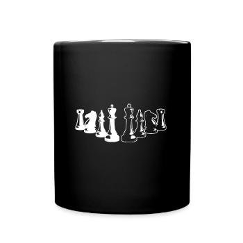 Schach Schachspieler Schachfiguren - Tasse einfarbig - Schwarz - Vorne