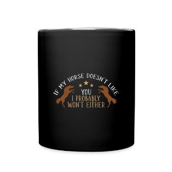 Pferd reiten Pferdebesitzer - Tasse einfarbig - Schwarz - Vorne