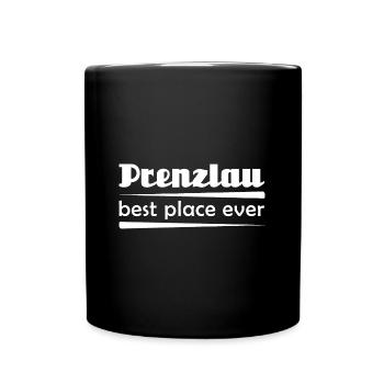 Prenzlau - Stadt best place ever - Tasse einfarbig - Schwarz - Vorne
