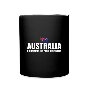 No Helmets No Pads Just Balls Australia Rugby - Full Colour Mug - black - Front
