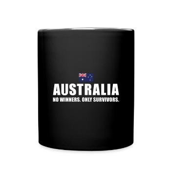 Pas de gagnants seulement des survivants Australie Rugby - Mug uni - noir - Devant