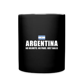 No Helmets No Pads Just Balls Argentina Rugby - Full Colour Mug - black - Front
