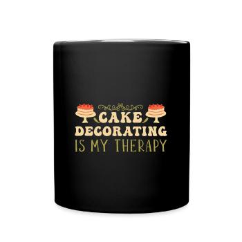 Kuchen backen Bäcker Konditor - Tasse einfarbig - Schwarz - Vorne