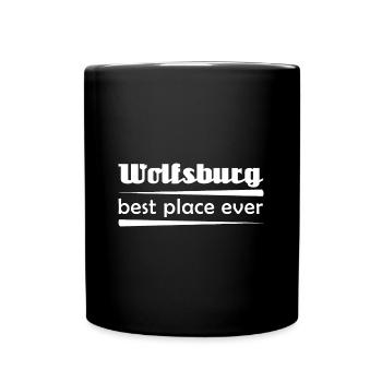 Wolfsburg - Stadt best place ever - Tasse einfarbig - Schwarz - Vorne