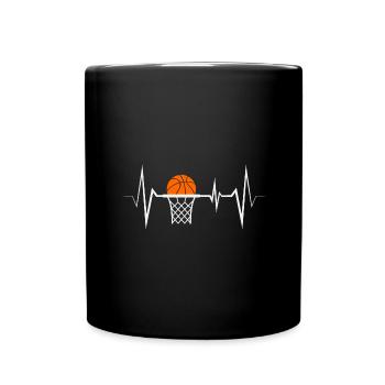 Basketball Basketball Player Heartbeat - Mug uni - noir - Devant