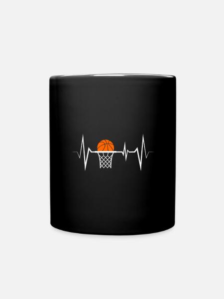 Basketball Basketball Player Heartbeat - Mug uni - noir