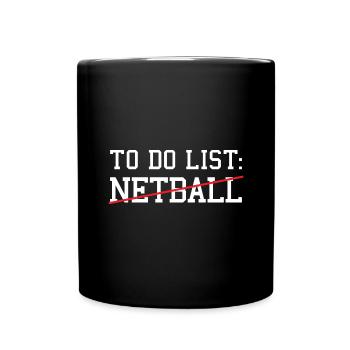 Sport To Do List Netball - Tasse einfarbig - Schwarz - Vorne