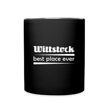 Wittstock - Stadt best place ever - Tasse einfarbig - Schwarz - Vorne