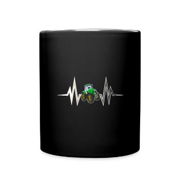 Tractor Heartbeat Children Farmer Agriculture - Full Colour Mug - black - Front