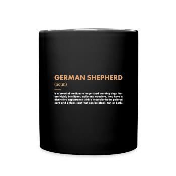 German Shepherd Definition - Full Colour Mug - black - Front