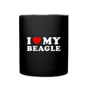 J’aime mon beagle - Mug uni - noir - Devant