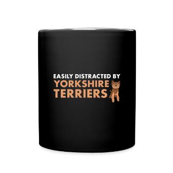 Facilement distrait par Yorkshire Terrier - Mug uni - noir - Devant