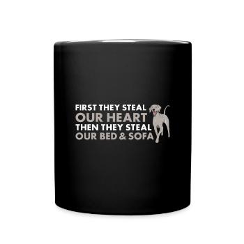 They Steal Our Heart Weimaraner - Tasse einfarbig - Schwarz - Vorne