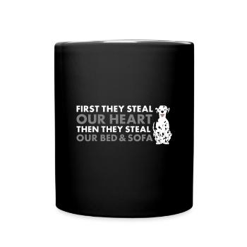 They Steal Our Heart Dalmatian - Tasse einfarbig - Schwarz - Vorne